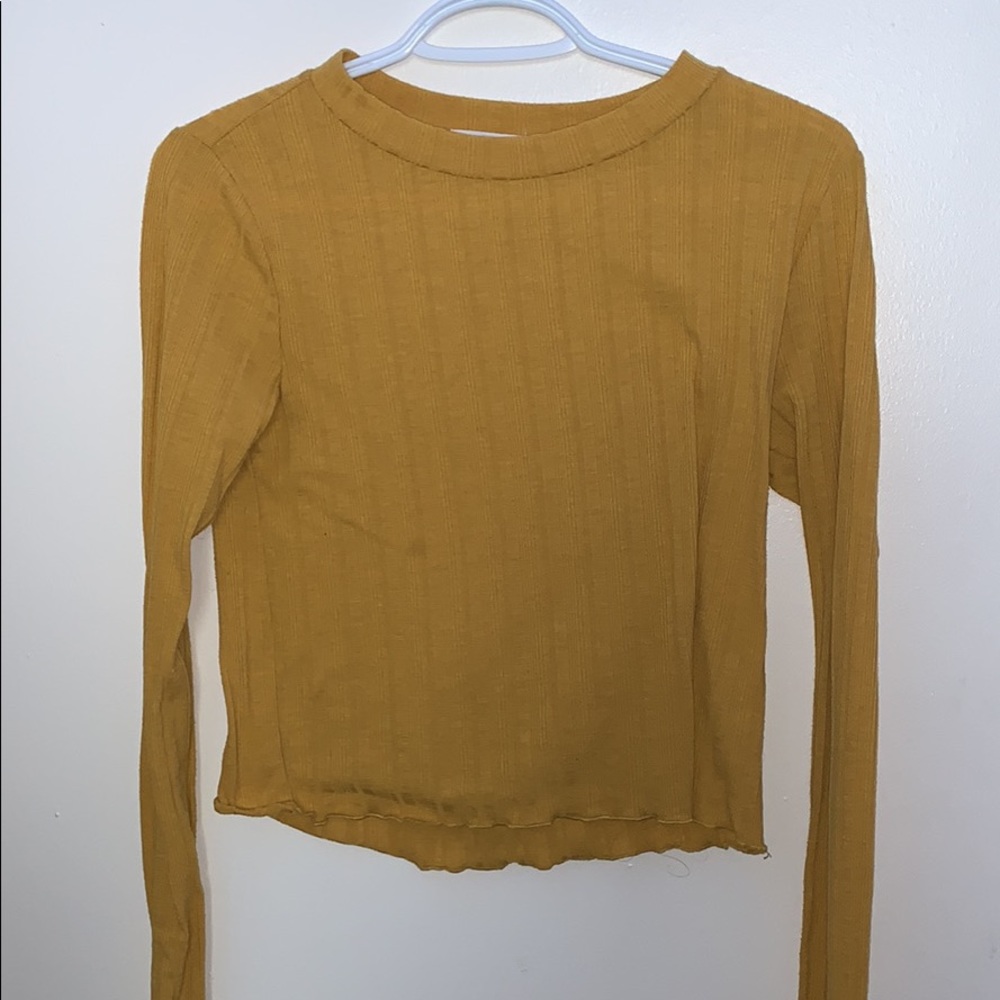 Yellow Cropped Long Sleeve